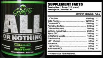 GymFlo All or Nothing Sweet Green Apple - supplement