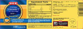 H-E-B Chewable Vitamin C With Rose Hips 500 mg - supplement