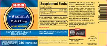 H-E-B Vitamin A 2,400 mcg - supplement