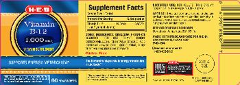 H-E-B Vitamin B-12 1,000 mcg - vitamin supplement