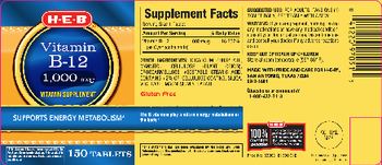 H-E-B Vitamin B-12 1,000 mcg - vitamin supplement