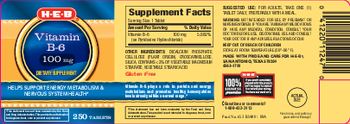 H-E-B Vitamin B-6 100 mg - supplement