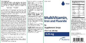 H2 Pharma MultiVitamin, Iron and Fluoride - supplement drops