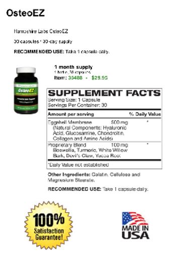 Hampshire Labs OsteoEZ - supplement