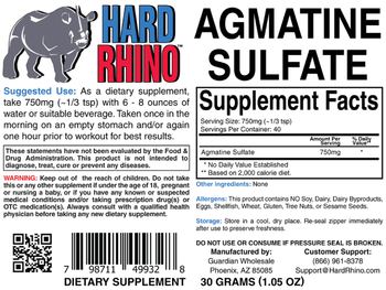 Hard Rhino Agmatine Sulfate - supplement
