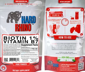 Hard Rhino Biotin 1% Vitamin B7 - supplement