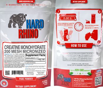 Hard Rhino Creatine Monohydrate 200 Mesh Micronized - supplement