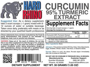 Hard Rhino Curcumin 95% Turmeric Extract - supplement