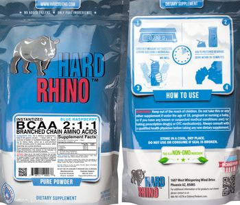 Hard Rhino Instantized BCAA 2:1:1 Blue Raspberry - supplement