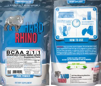 Hard Rhino Instantized BCAA 2:1:1 Fruit Punch - supplement