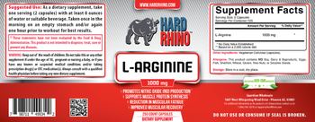 Hard Rhino L-Arginine 1000 mg - supplement