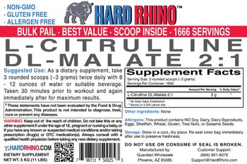 Hard Rhino L-Citrulline DL-Malate 2:1 - supplement