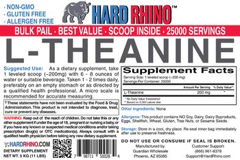 Hard Rhino L-Theanine - supplement