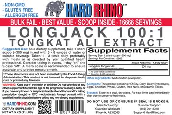 Hard Rhino Longjack 100:1 Tongkat Ali extract - supplement