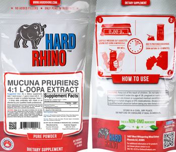 Hard Rhino Mucuna Pruriens 4:1 L-Dopa Extract - supplement