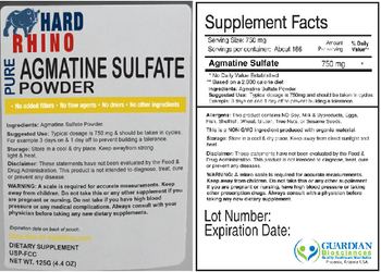 Hard Rhino Pure Agmatine Sulfate Powder - supplement