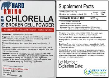Hard Rhino Pure Chlorella Broken Cell Powder - supplement