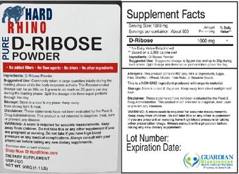Hard Rhino Pure D-Ribose Powder - supplement