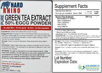 Hard Rhino Pure Green Tea Extract 50% EGCG Powder - supplement