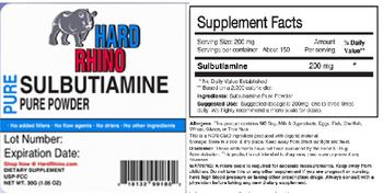 Hard Rhino Pure Sulbutiamine Pure Powder - supplement
