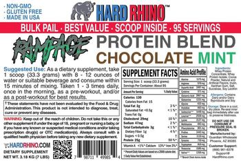 Hard Rhino Rampage Protein Blend Chocolate Mint - supplement
