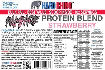 Hard Rhino Rampage Protein Blend Strawberry - supplement
