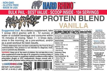 Hard Rhino Rampage Protein Blend Vanilla - supplement
