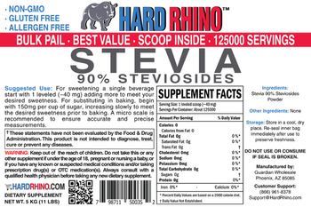 Hard Rhino Stevia 90% Steviosides - supplement