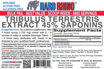 Hard Rhino Tribulus Terrestris Extract 45% Saponins - supplement
