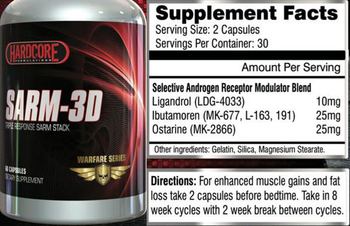 Hardcore Formulations SARM-3D - supplement