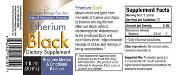 Harmonic Innerprizes, Inc. Etherium Black - supplement