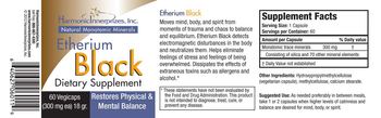 Harmonic Innerprizes, Inc. Etherium Black - supplement