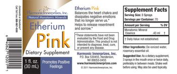 Harmonic Innerprizes, Inc. Etherium Pink - supplement