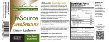 Harmonic Innerprizes, Inc. LifeSource SuperSprouts Powder - supplement