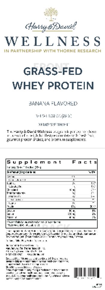 Harry & David Grass-Fed Whey Protein Banana Flavored - supplement