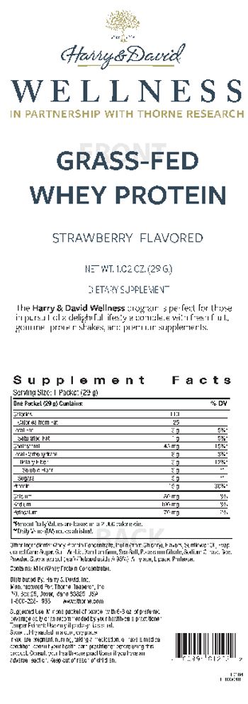 Harry & David Grass-Fed Whey Protein Strawberry Flavored - supplement