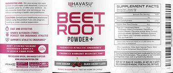 Havasu Nutrition Beet Root Powder + Black Cherry Flavor - supplement