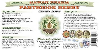 Hawaii Pharm Partridge Berry - herbal supplement
