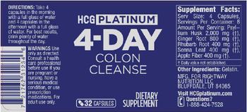 HCG PLATINUM 4-Day Colon Cleanse - supplement