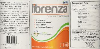 HCP Formulas Fibrenza Systemic Enzyme 500 mg - all natural supplement