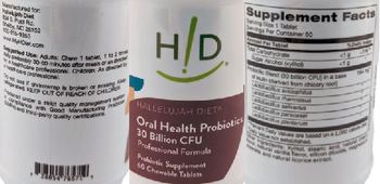 H!D Hallelujah Diet Oral Health Probiotics 30 Billion CFU - probiotic supplement