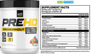 HD Muscle PreHD Preworkout Ultra Sour Gummies - supplement