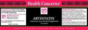 Health Concerns Artestatin - artemesia anua herbal supplement