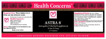 Health Concerns Astra 8 - astragalus 8 herbal supplement