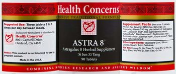Health Concerns Astra 8 - astragalus 8 herbal supplement