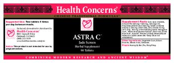Health Concerns Astra C - herbal supplement