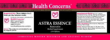 Health Concerns Astra Essence - herbal supplement