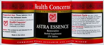 Health Concerns Astra Essence - restorative herbal supplement