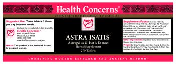 Health Concerns Astra Isatis - herbal supplement