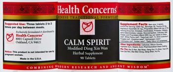 Health Concerns Calm Spirit - modified ding xin wan herbal supplement